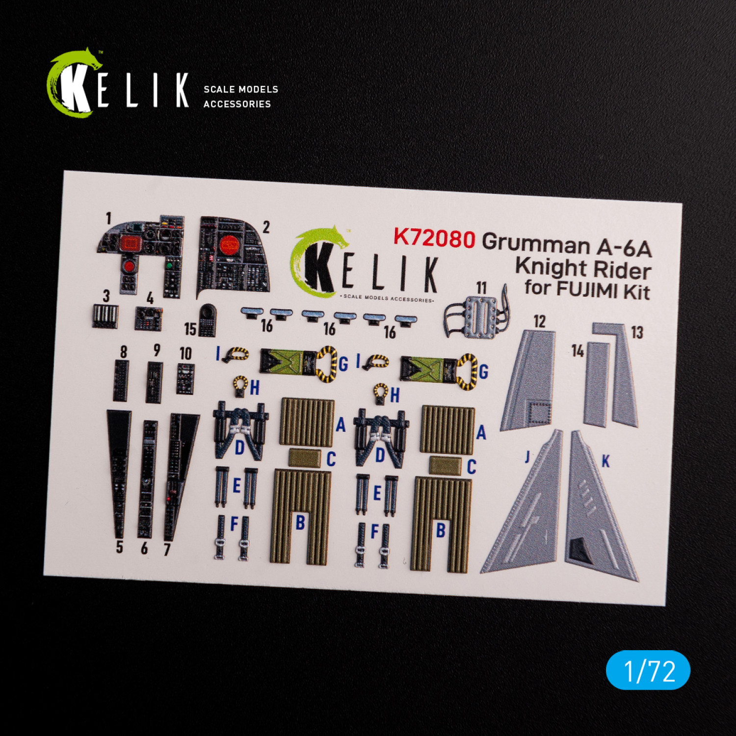 Kelik K72080 Grumman A-6A Knight Rider interior 3D decals for Fujimi ...