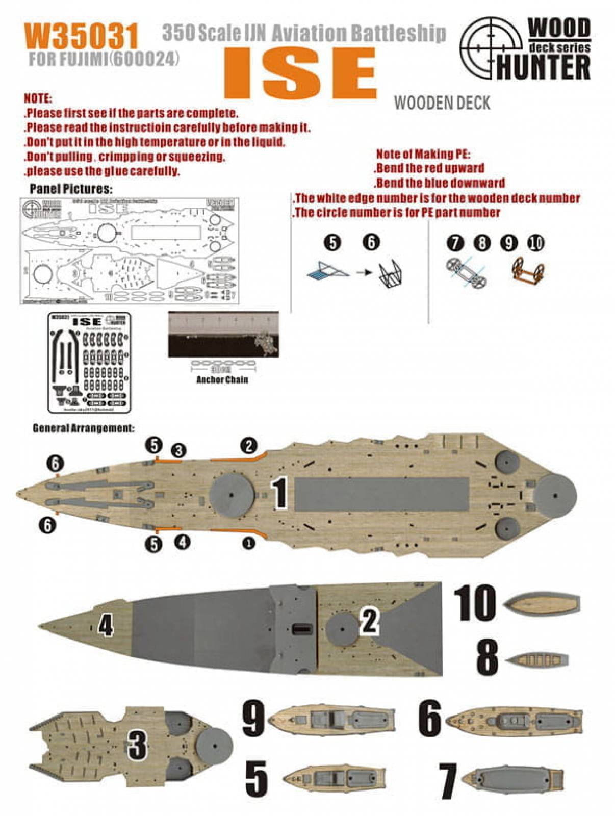 Flyhawk FHW35031 IJN Aviation Battleship Ise WWII - wooden Deck (Fujimi ...