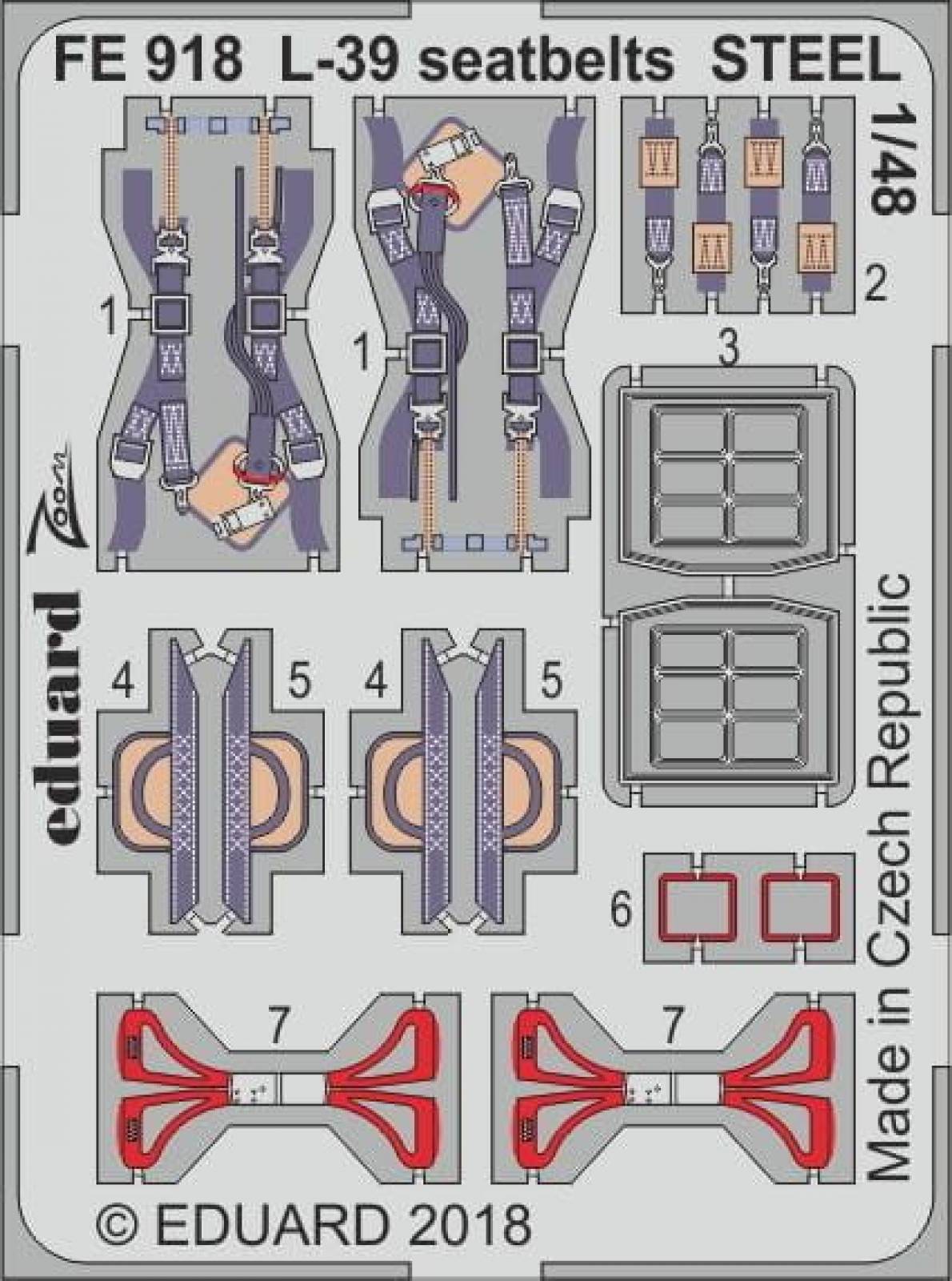 Eduard EDFE918 L-39 seatbelts STEEL - Eduard / Special Hobby - / 1:48