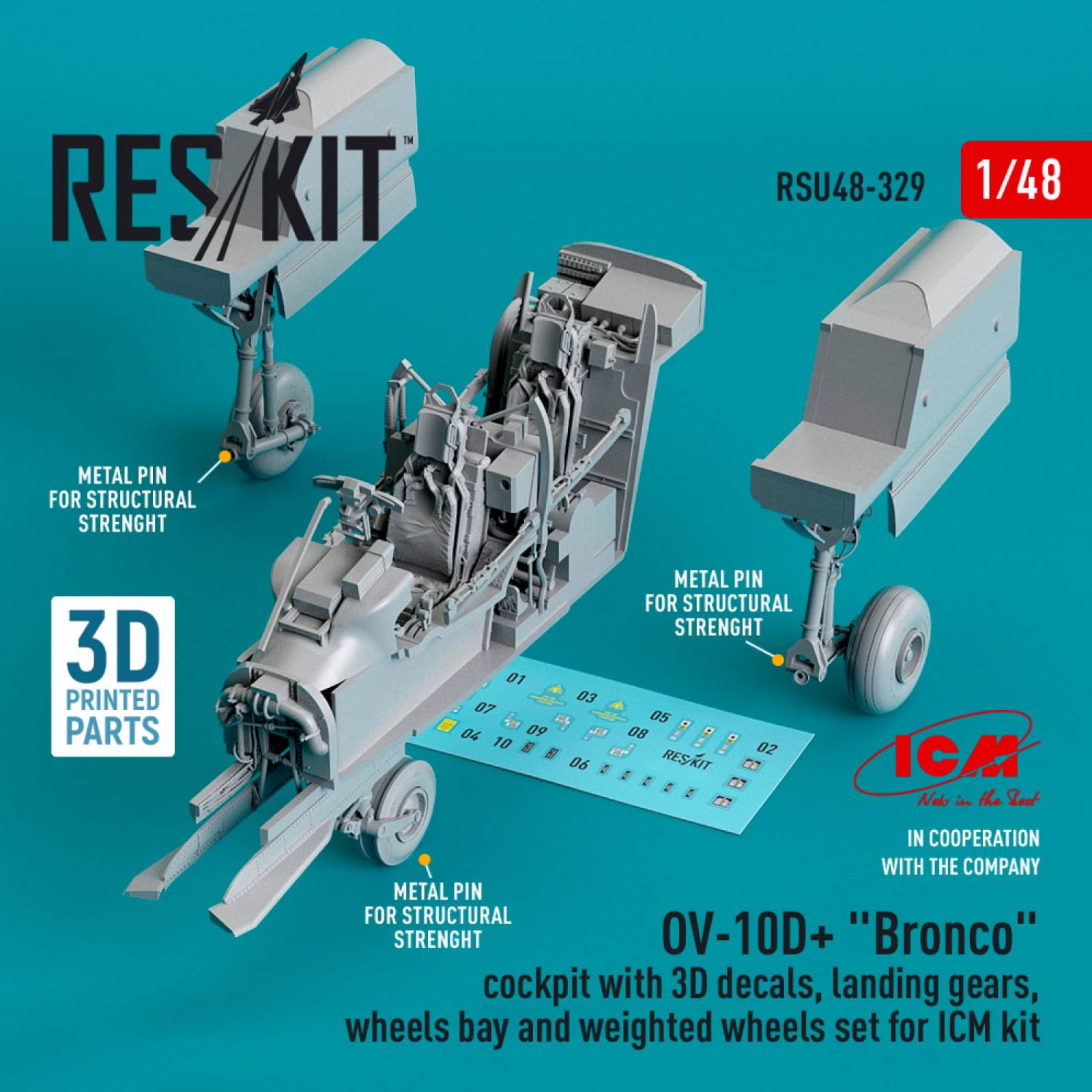 OV-10D+ Bronco Cockpit with 3D decals, landing gears, wheels bay and ...